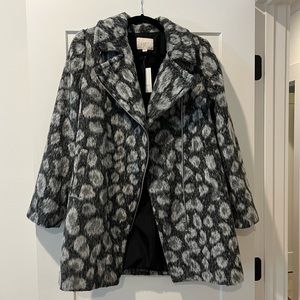 Ann Taylor Loft Grey Leopard Coat XS